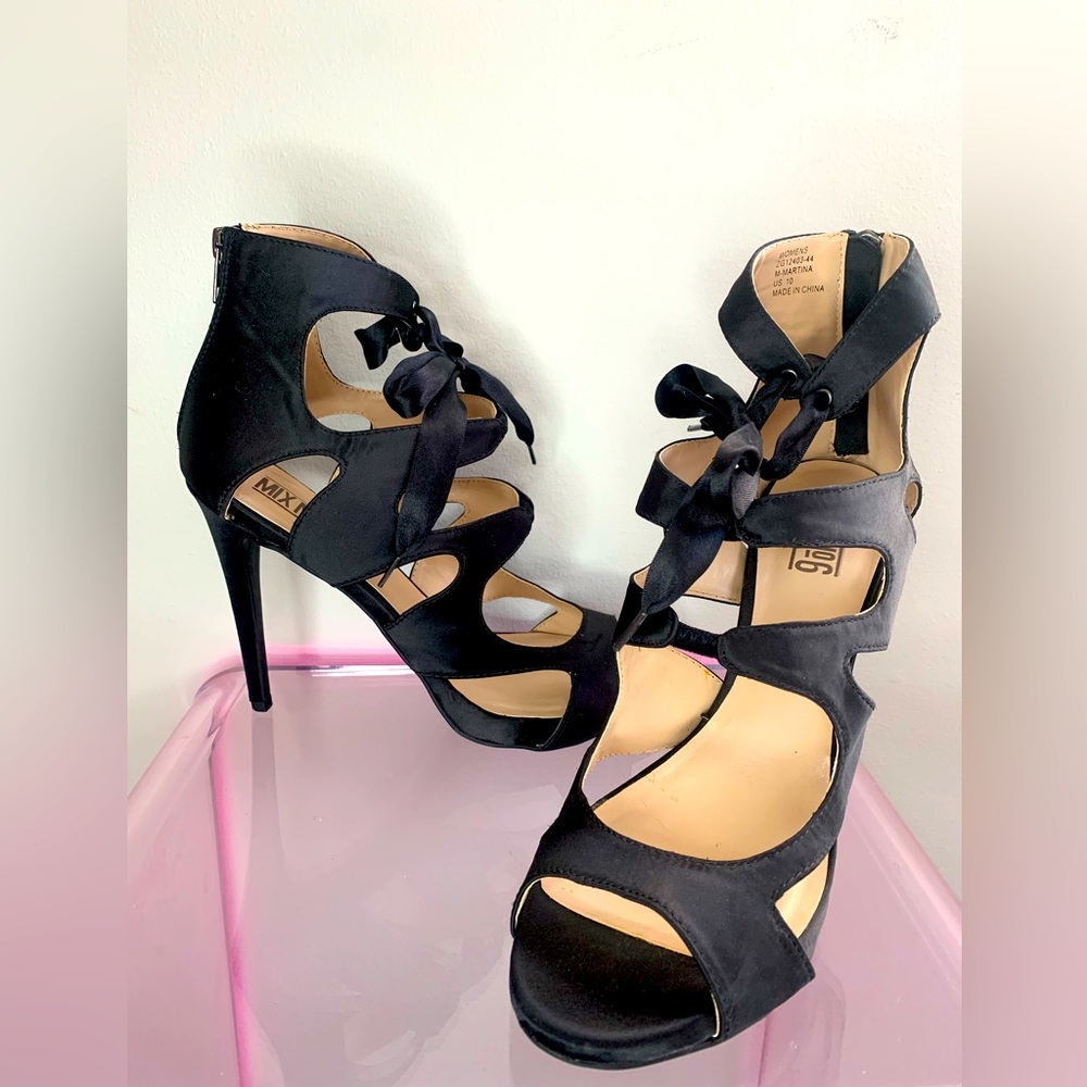 New Mix No. 6 Black Strappy Heels